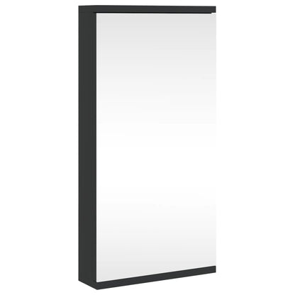 Armadietto Angolare con Specchio da Bagno Nero 30x24x60 cm | homemem39
