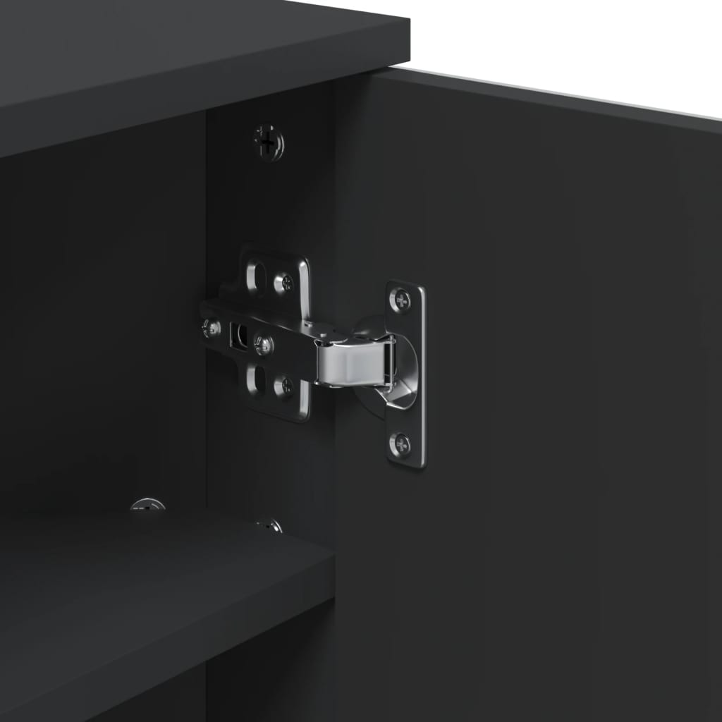 Armadietto Angolare con Specchio da Bagno Nero 30x24x60 cm | homemem39
