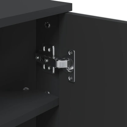 Armadietto Angolare con Specchio da Bagno Nero 30x24x60 cm | homemem39