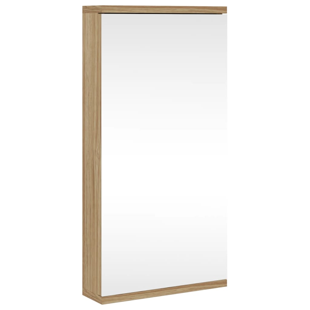 Armadietto Angolare con Specchio da Bagno Rovere 30x24x60 cm | homemem39