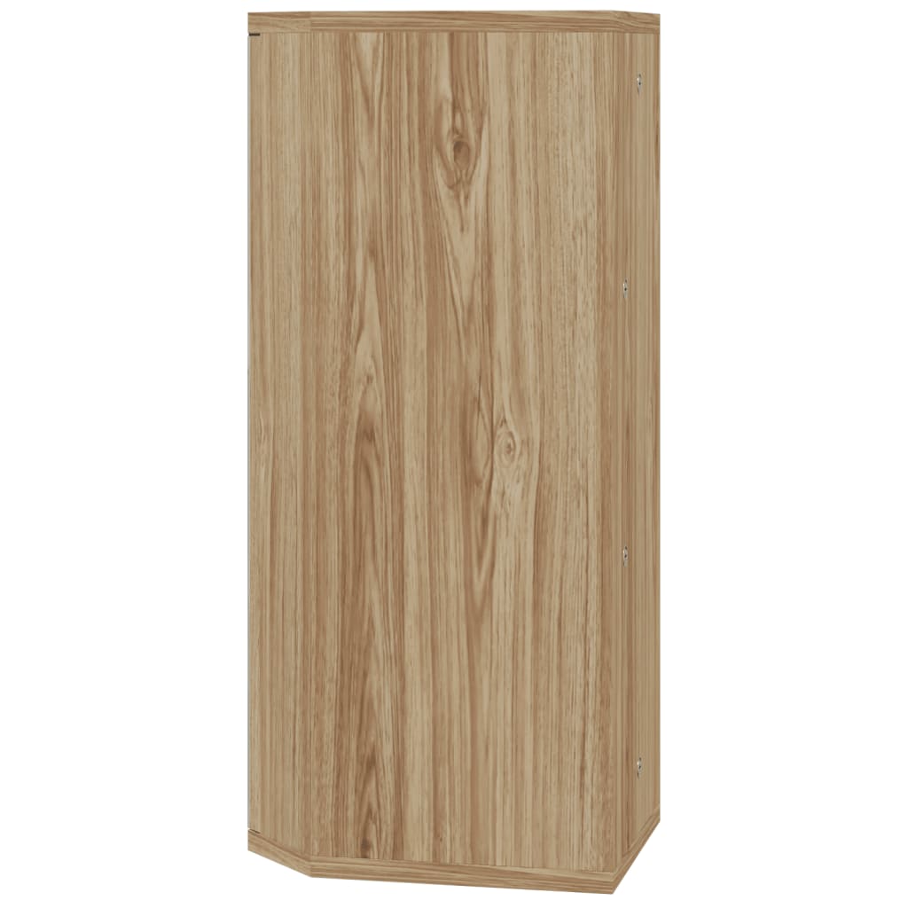 Armadietto Angolare con Specchio da Bagno Rovere 30x24x60 cm | homemem39