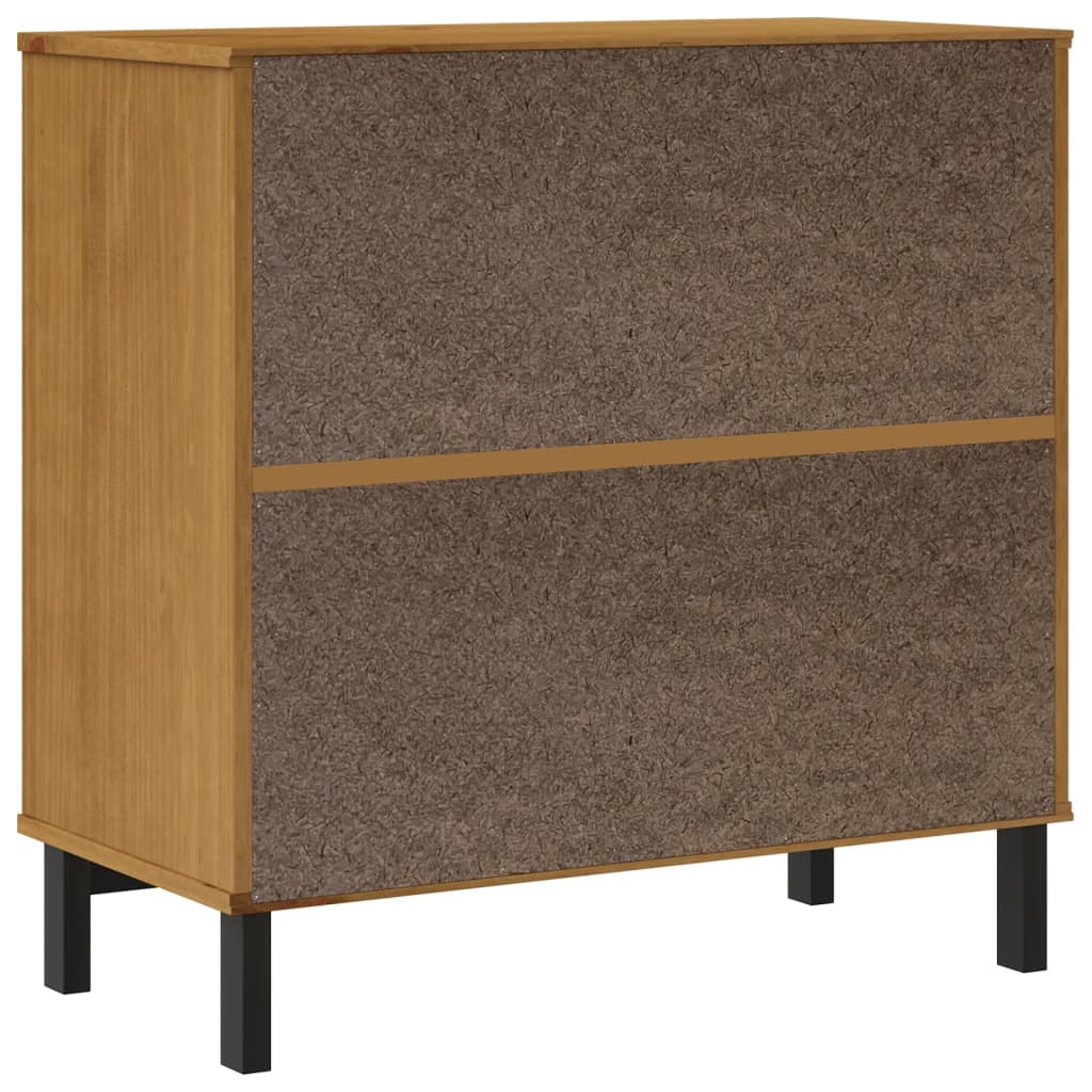 Credenza con Anta in Vetro FLAM 80x40x80 cm Massello di Pino - homemem39