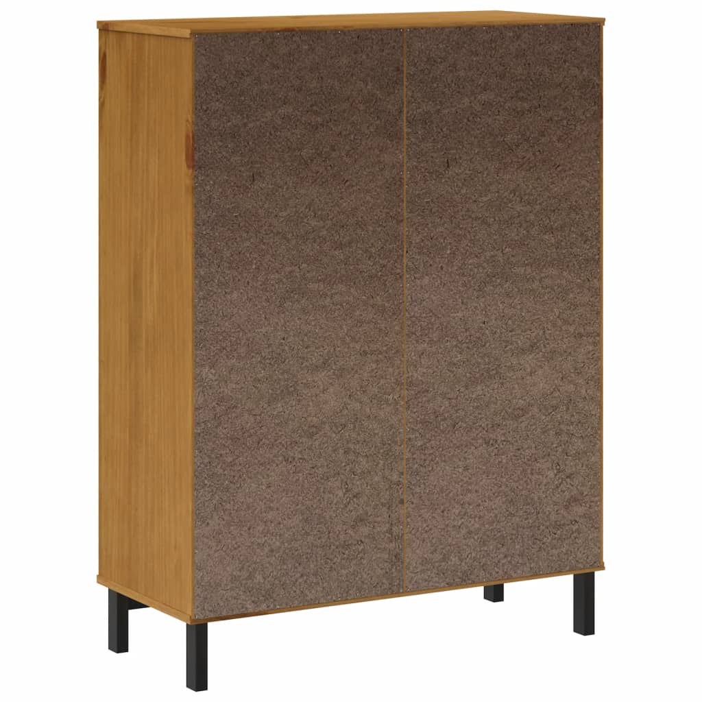 Credenza con Anta in Vetro FLAM 92x40x122,5 cm in Legno di Pino - homemem39