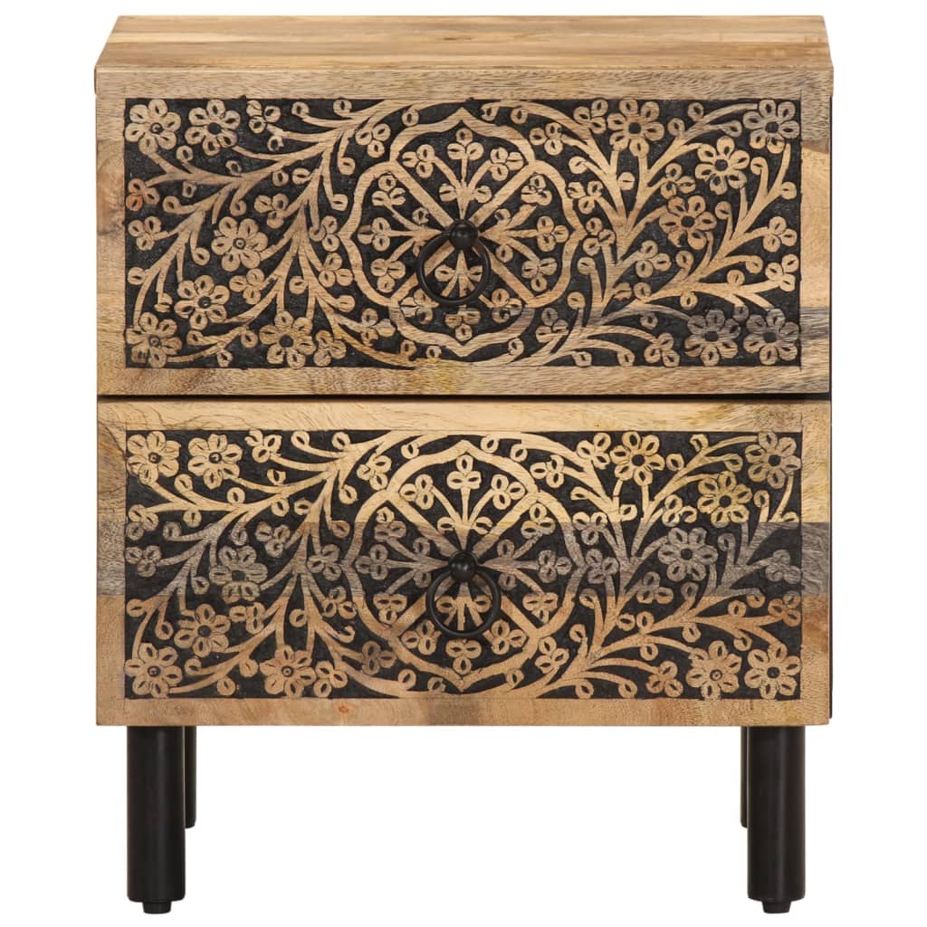 Comodini 2pz 40x33x46 cm in Legno Massello di Mango | homemem39