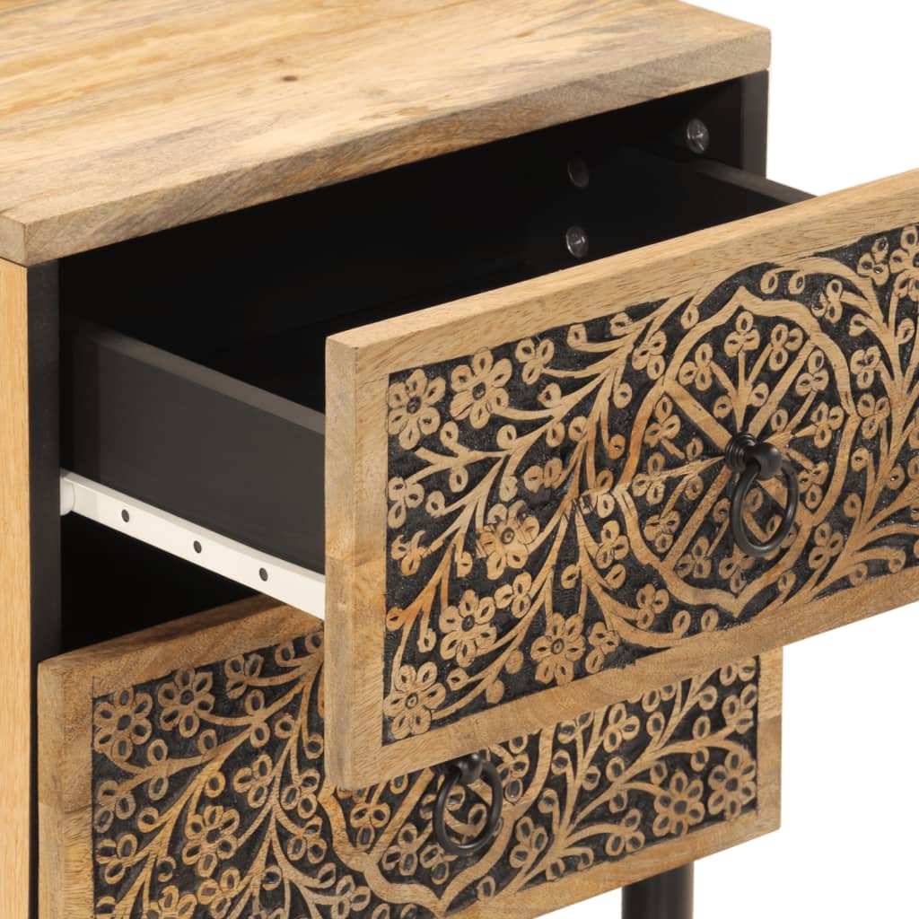 Comodini 2pz 40x33x46 cm in Legno Massello di Mango | homemem39