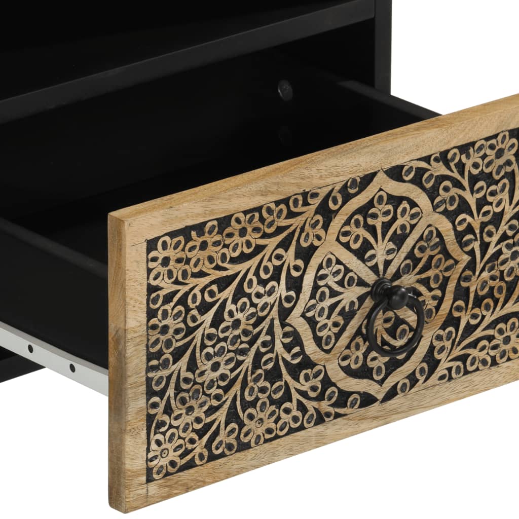 Comodino 40x33x46 cm in Legno Massello di Mango - homemem39