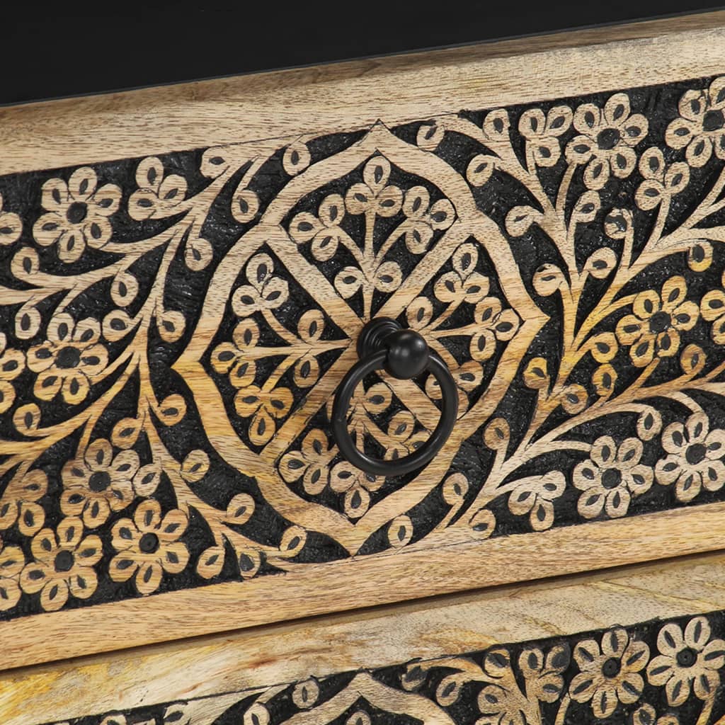 Comodino 50x33x60 cm in Legno Massello di Mango - homemem39