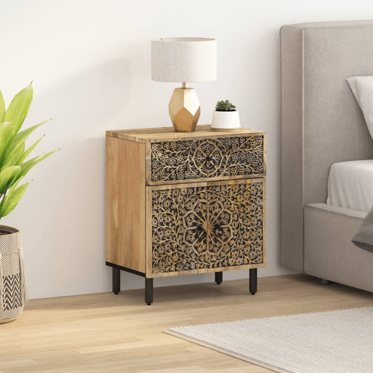 Comodino 50x33x60 cm in Legno Massello di Mango - homemem39