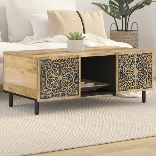 Tavolino da Salotto 100x54x40 cm in Legno Massello di Mango | homemem39