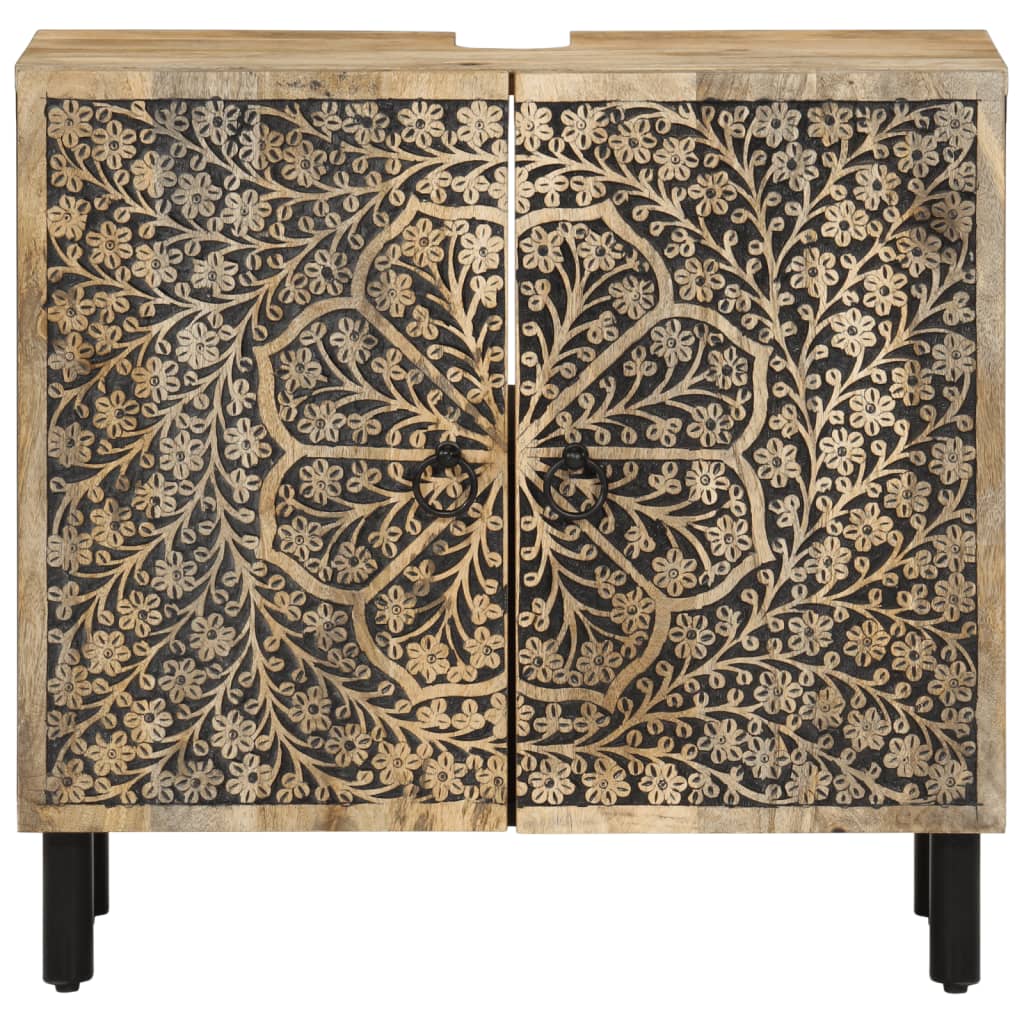 Mobile Lavabo da Bagno 62x33x58cm in Legno Massello di Mango