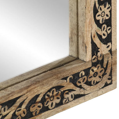Specchio da Bagno 50x70x2,5 cm Legno Massello di Mango e Vetro | homemem39