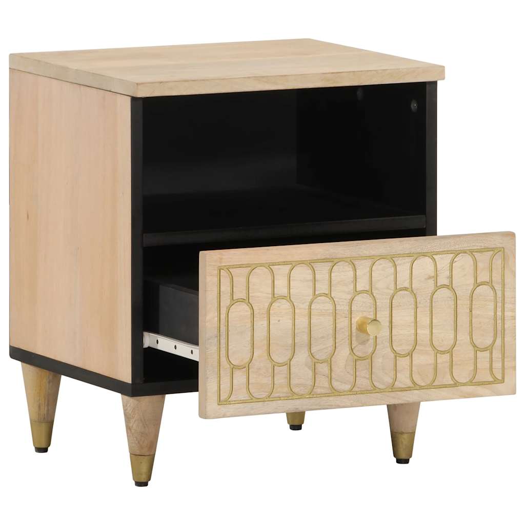 Comodini 2pz 40x33x46 cm in Legno Massello di Mango - homemem39