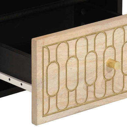 Comodini 2pz 40x33x46 cm in Legno Massello di Mango - homemem39