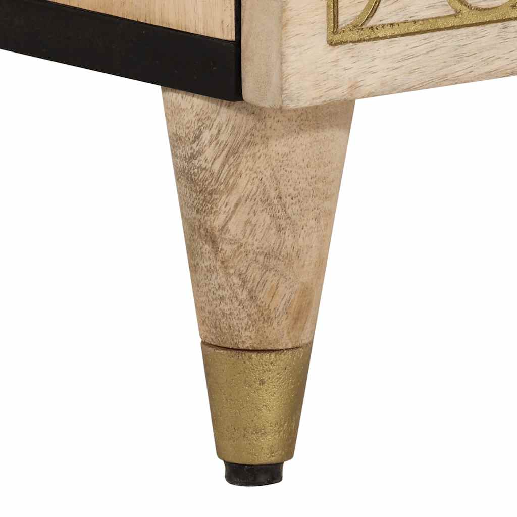 Comodini 2pz 40x33x46 cm in Legno Massello di Mango - homemem39