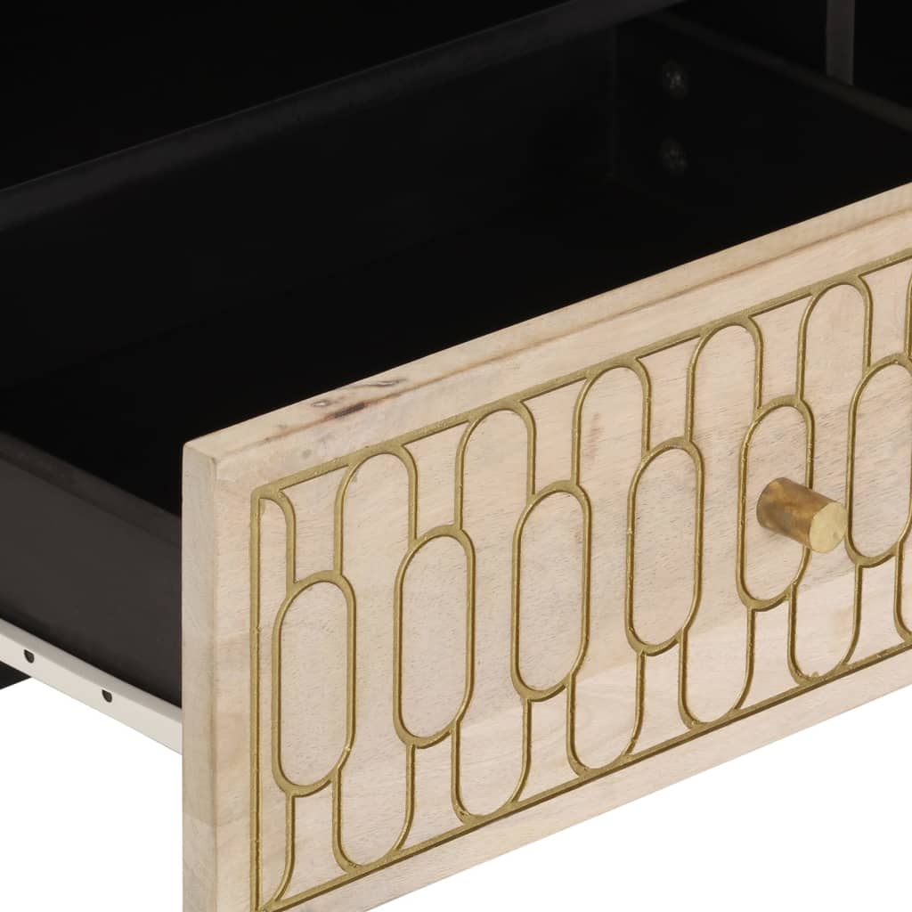 Mobile Porta TV 80x33x46 cm in Legno Massello di Mango - homemem39