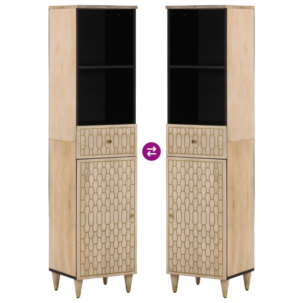 Mobile da Bagno 38x33x160 cm in Legno Massello di Mango