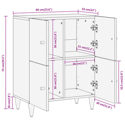 Credenza 60x33x75 cm in Legno Massello di Mango