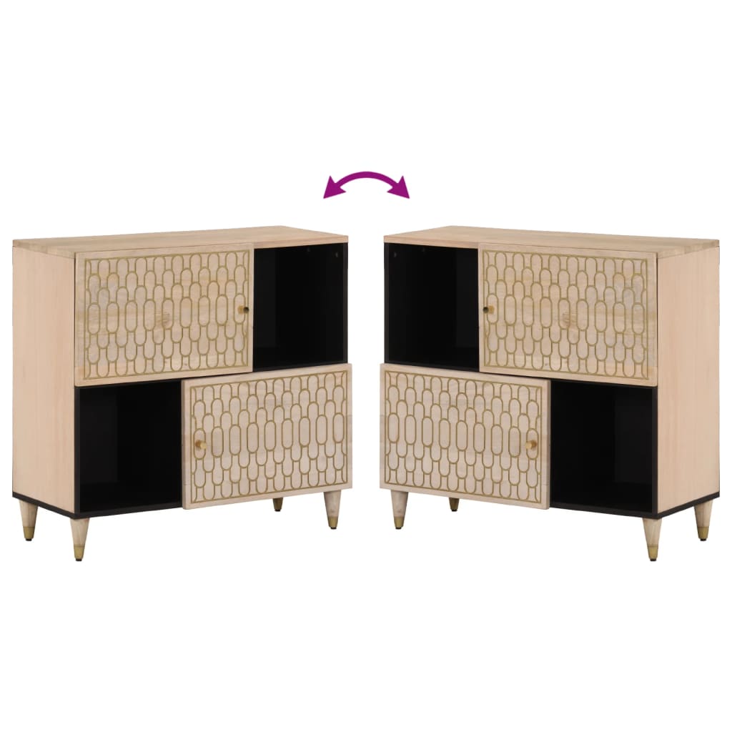 Credenza 80x33x75 cm in Legno Massello di Mango