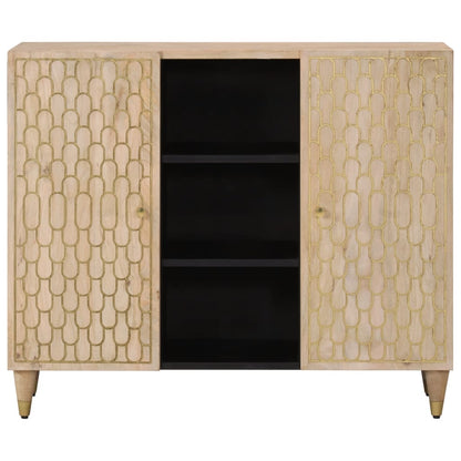 Credenza 90x33x75 cm in Legno Massello di Mango