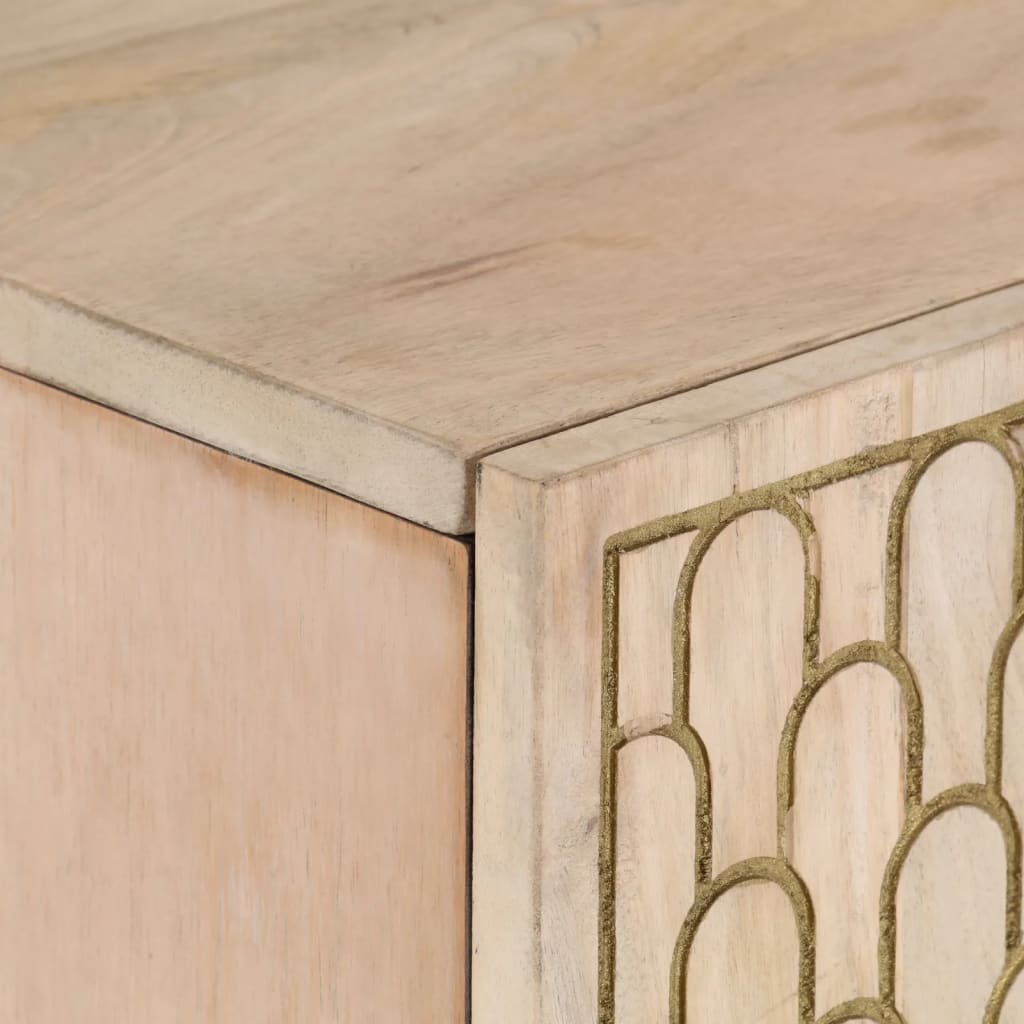 Credenza 90x33x75 cm in Legno Massello di Mango