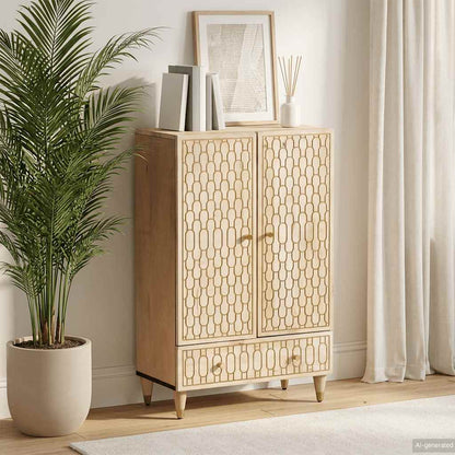 Credenza 60x33x110 cm in Legno Massello di Mango | homemem39