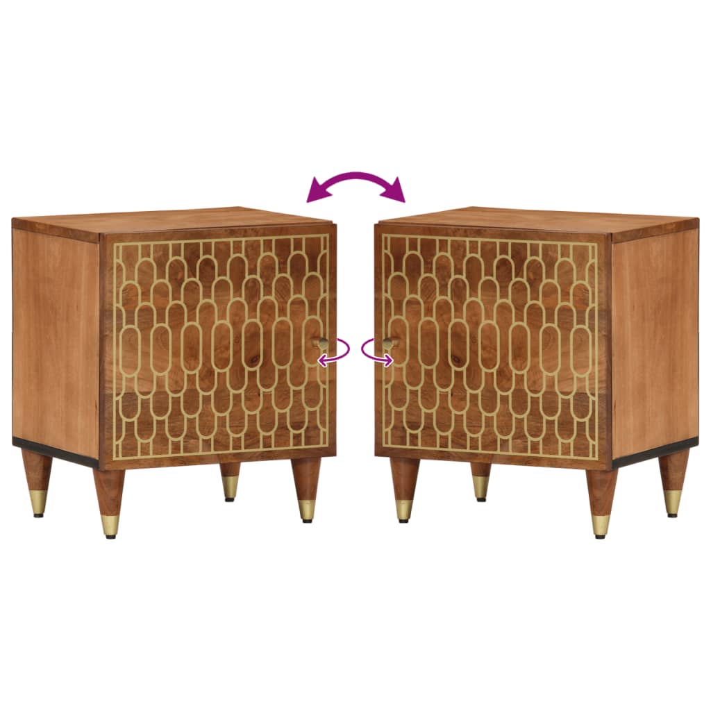 Comodino 40x33x46 cm in Legno Massello di Mango | homemem39