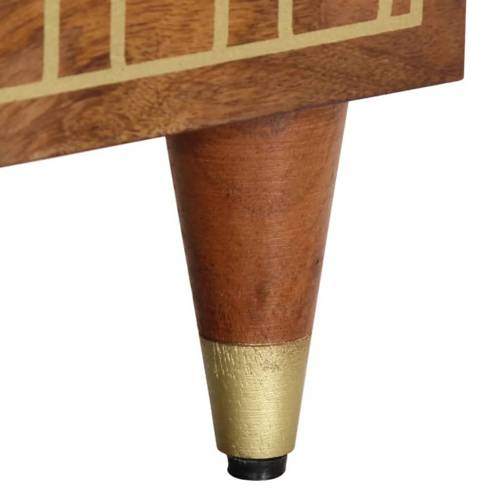 Comodino 40x33x46 cm in Legno Massello di Mango | homemem39