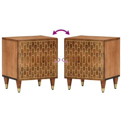 Comodini 2pz 40x33x46 cm in Legno Massello di Mango | homemem39