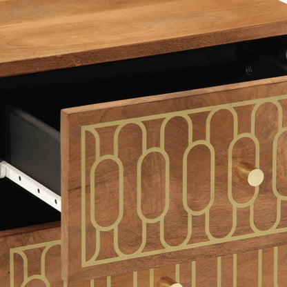 Comodini 2pz 40x33x46 cm in Legno Massello di Mango