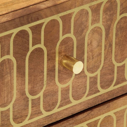 Comodini 2pz 40x33x46 cm in Legno Massello di Mango