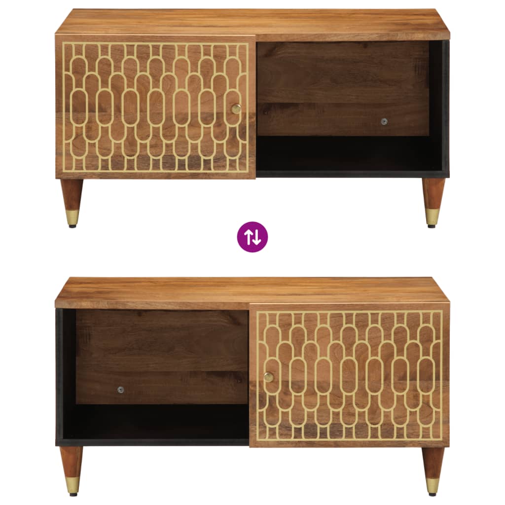 Tavolino da Salotto 80x50x40 cm Legno Massello di Mango | homemem39