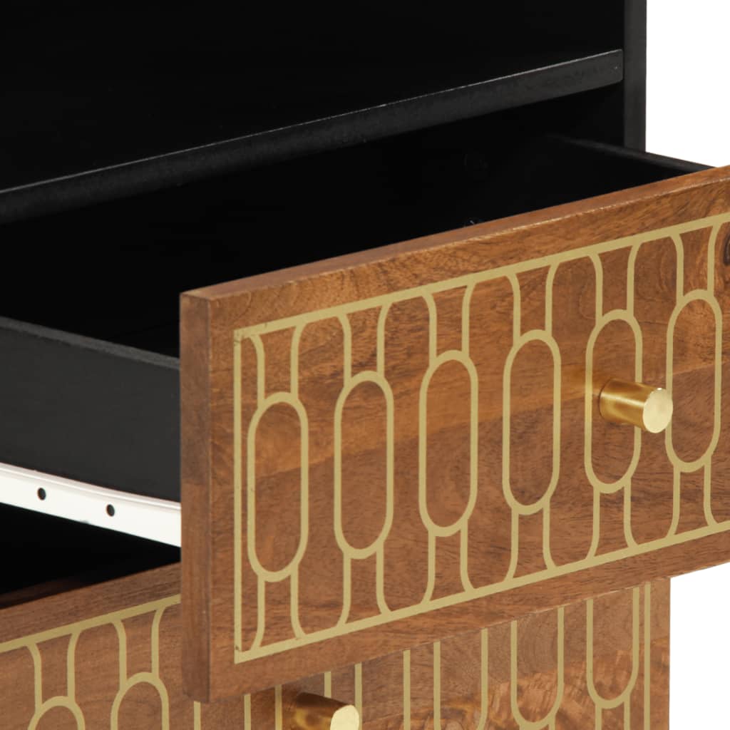 Comodino 50x33x62 cm in Legno Massello di Mango