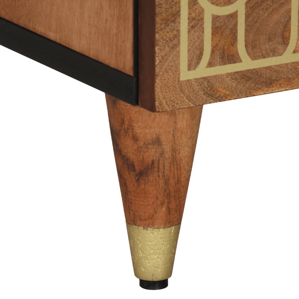 Comodino 50x33x62 cm in Legno Massello di Mango