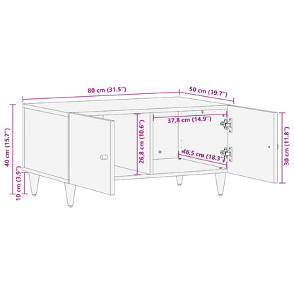 Tavolino da Salotto 80x50x40 cm Legno Massello di Mango | homemem39