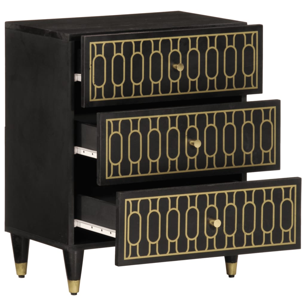 Comodino 50x33x60 cm in Legno Massello di Mango - homemem39