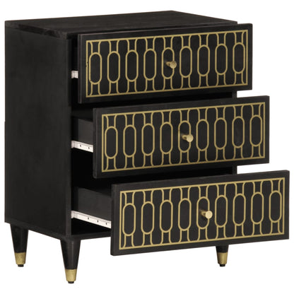 Comodino 50x33x60 cm in Legno Massello di Mango - homemem39