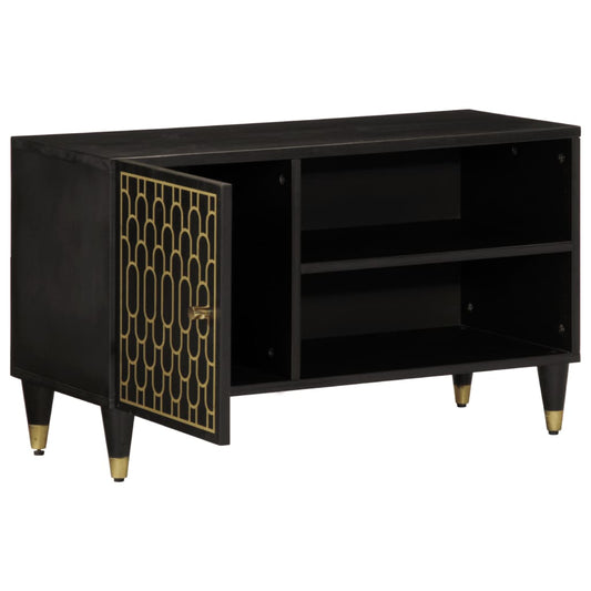 Mobile Porta TV 80x31,5x46 cm in Legno Massello di Mango - homemem39