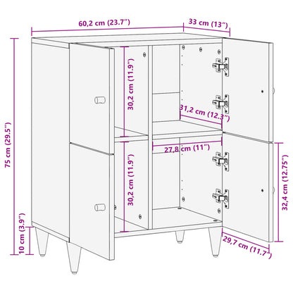 Sideboard 60x33x75 cm in Solid Mango Wood