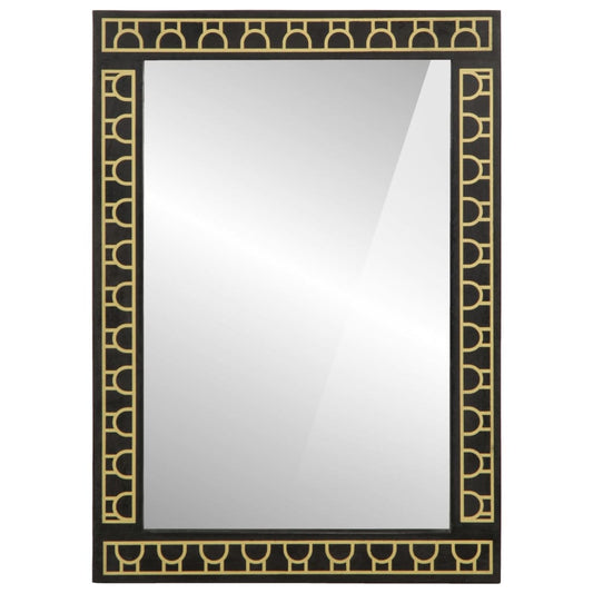 Specchio da Bagno 50x70x2,5 cm Legno Massello di Mango e Vetro