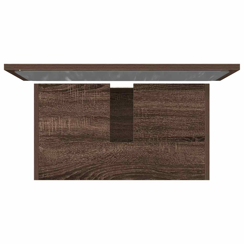 Set Mobili da Bagno 2 pz Rovere Marrone in Legno Multistrato | homemem39