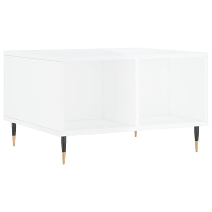 Tavolino Salotto Bianco Lucido 60x50x36,5 cm Legno Multistrato | homemem39