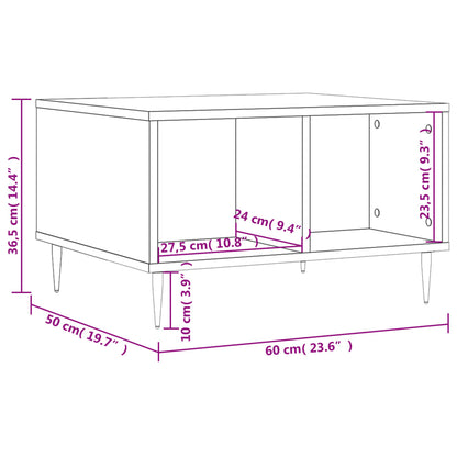 Tavolino Salotto Bianco Lucido 60x50x36,5 cm Legno Multistrato