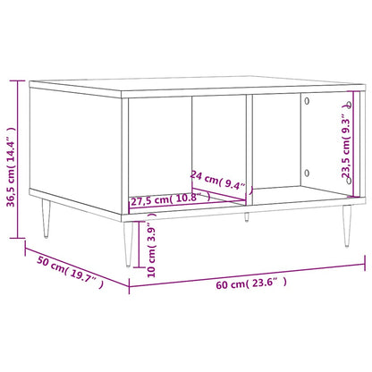 Tavolino Salotto Rovere Sonoma 60x50x36,5 cm Legno Multistrato