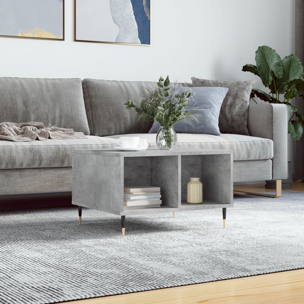 Tavolino Salotto Grigio Cemento 60x50x36,5 cm Legno Multistrato | homemem39