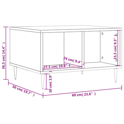 Tavolino da Salotto Rovere Fumo 60x50x36,5 cm Legno Multistrato