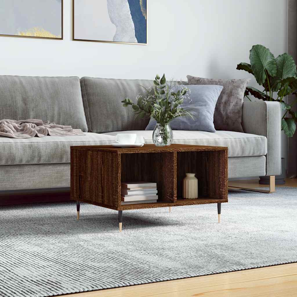 Tavolino da Salotto Rovere Marrone 60x50x36,5 cm in Multistrato