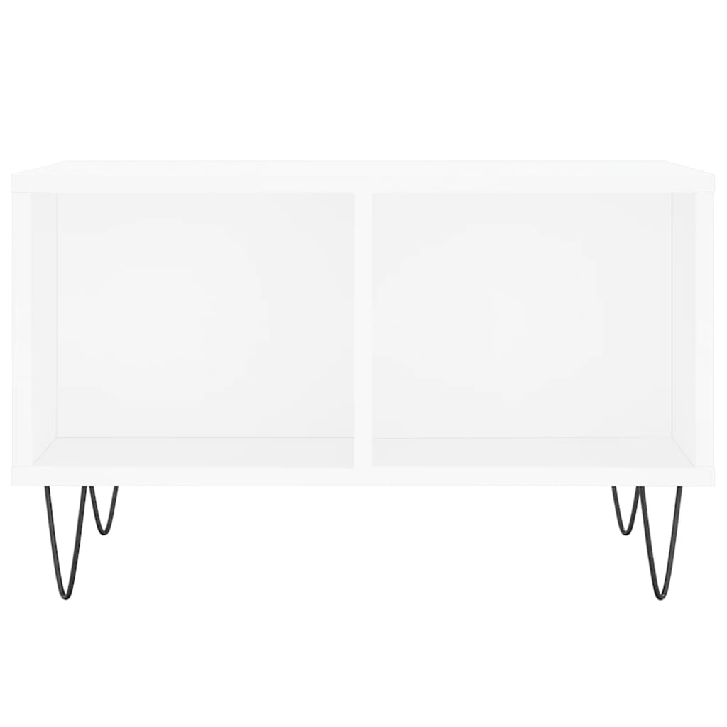 Tavolino da Salotto Bianco 60x50x36,5 cm in Legno Multistrato