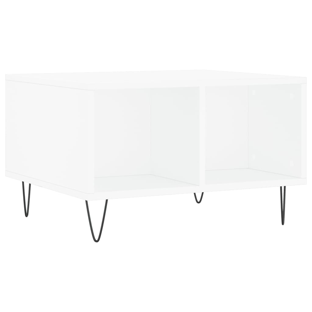 Tavolino da Salotto Bianco 60x50x36,5 cm in Legno Multistrato