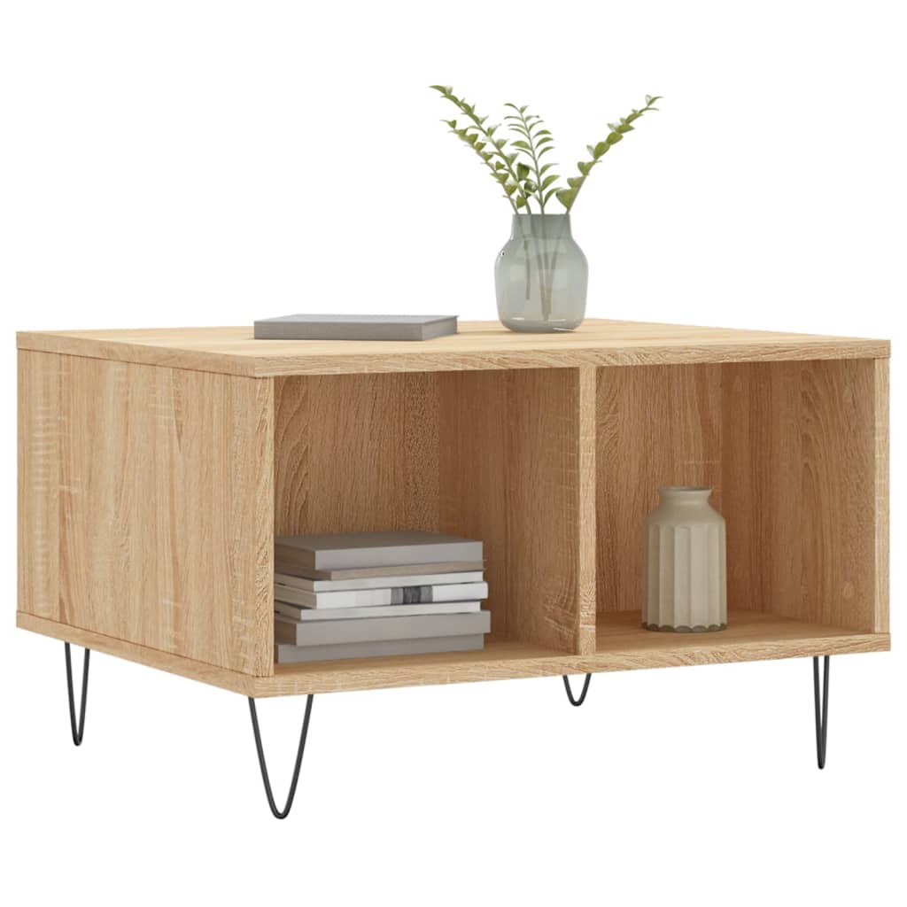 Tavolino Salotto Rovere Sonoma 60x50x36,5 cm Legno Multistrato