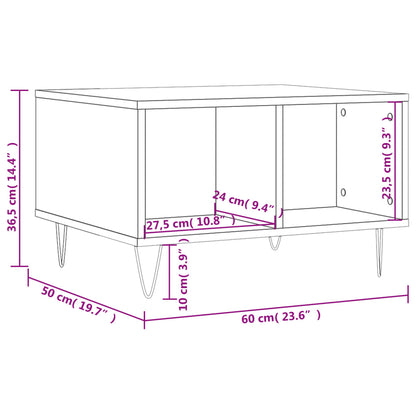 Tavolino Salotto Rovere Sonoma 60x50x36,5 cm Legno Multistrato